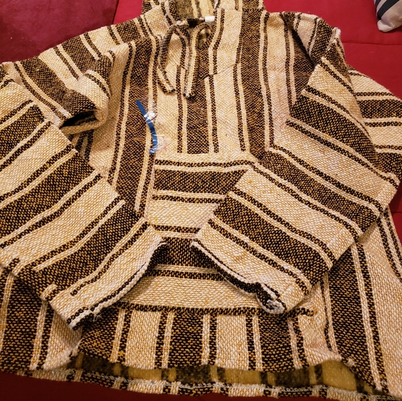 Beautiful blanket type hoodie. Brand new. Heavy, quality, cream and brown-gray. - Picture 2 of 6